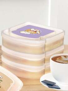 1pc Lunch Box Sandwich Box Bread Box ,Kitchen,Christmas,School Supplies - Purple - View 3