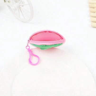 1 Ví đựng tiền xu bằng vải nhung hình trái cây sáng tạo - Ví đựng tiền xu mini thời trang & Mặt dây chuyền túi xách - Quà tặng hoàn hảo