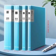 1pc A4 File Folder With Plastic Sleeves, 100pcs/30pcs Document Organizing Binder, Multiple Colors Available,Back To School,School Supplies - Green - View 10