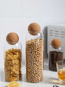 圓木蓋玻璃罐,適用於食品存儲 - 無色 - 查看 8