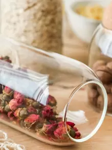 圓木蓋玻璃罐,適用於食品存儲 - 無色 - 查看 5