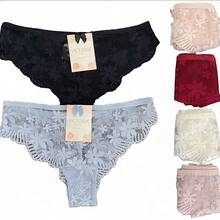 Calzones (Pack 3 piezas) mujer tipo encaje tanga NUEVA ACTUALIZACION - S - Ver 2