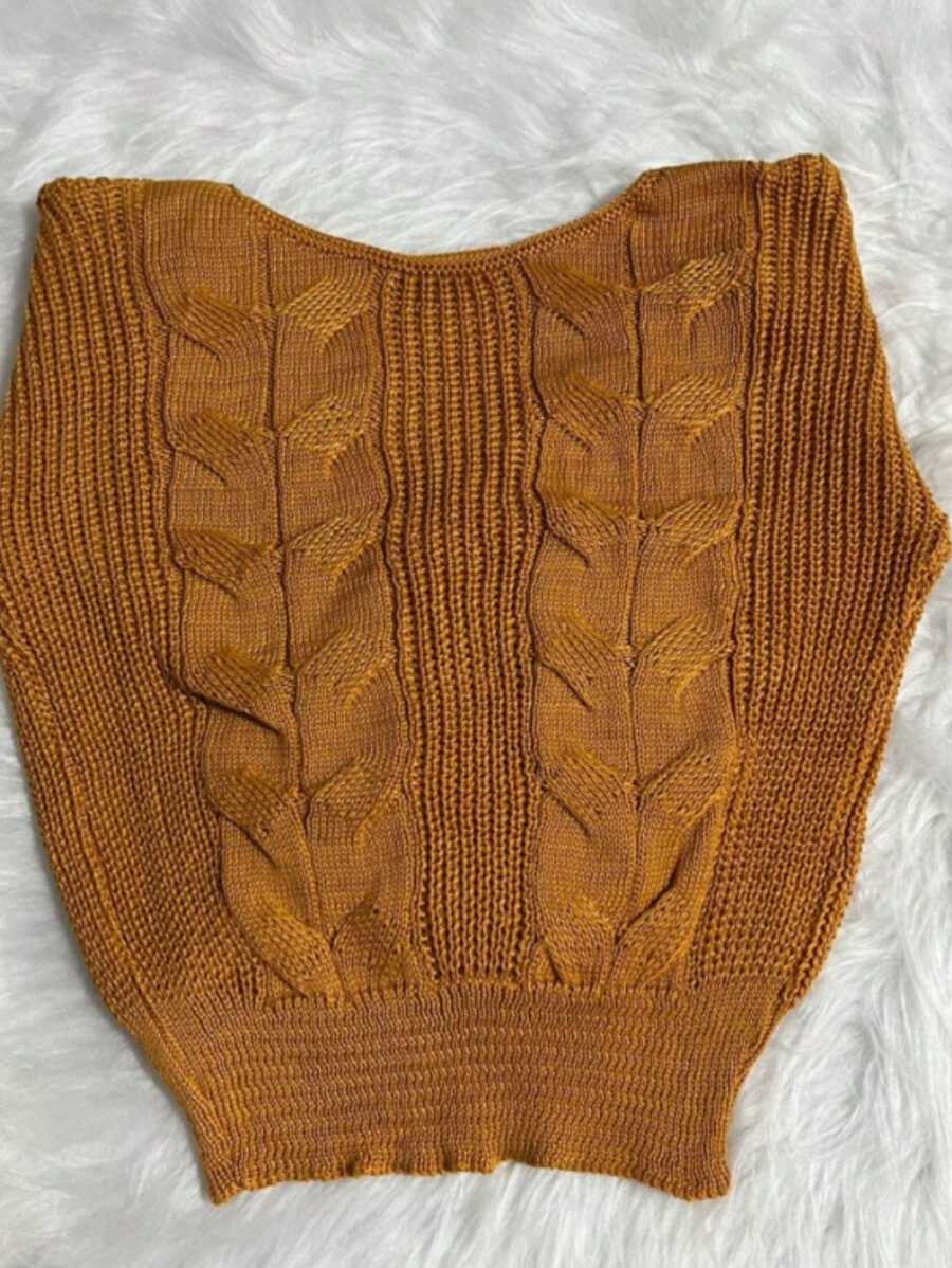 Women Knit Tops - 芥末黃 - 查看 1