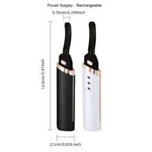 Electric Eyelash Curler With Heat & 3 Temperature Modes For Long-lasting Curled Eyelashes - White - View 2