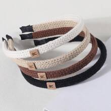 4pcs Girls' Cute Rabbit Ear & Knitted Hair Hoop For Daily Wear, Autumn/Winter - Multicolor - View 3