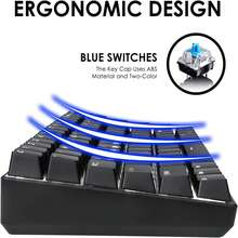 Wireless Gaming Keyboard Mechanical Blue LED Backlit Bluetooth 5.0/Wireless 2.4G/Wired 84 Keys Mini Keyboard With Rechargeable 3000mAh Battery Brown Switches Type-C USB Receiver For Windows Gaming PC - Black Blue - View 5