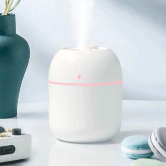 1 件水滴形白色加湿器，迷你超声波加湿器 USB，空气喷雾雾化器夜灯香薰扩散器，适用于家庭和汽车，LED 雾化器，家居装饰，房间装饰