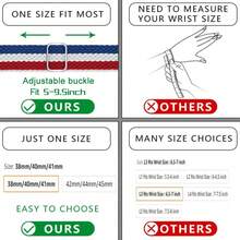 GWENLAND 可編織彈性環套裝配Apple手錶38mm、40mm、41mm、42mm、44mm、45mm、49mm，男女適用，尼龍彈性皮帶護腕帶，適用於系列8、7、6、SE、5、4、3、2、1超級版 - 木炭色 - 查看 4