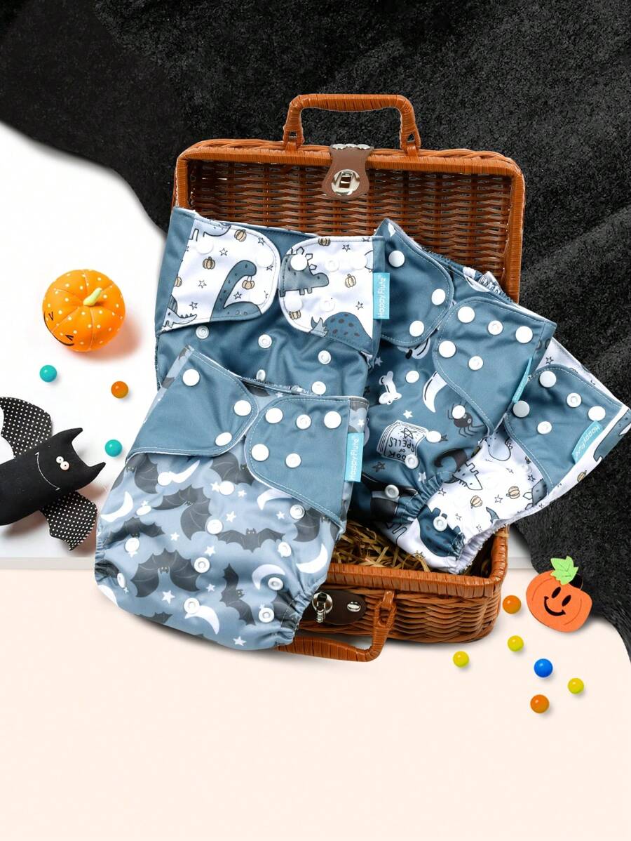 Happy Flute 4PCS Seris Reusable Baby Cloth Diaper Cover - Multicolor - View 1