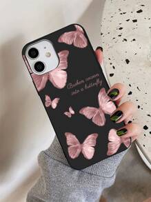 1 件粉色蝴蝶黑色手机壳适用于 Apple 17/17 Air/17 Pro/17 Pro Max、Moto G85 防水防震防摔防刮 - 粉色 - 查看 2