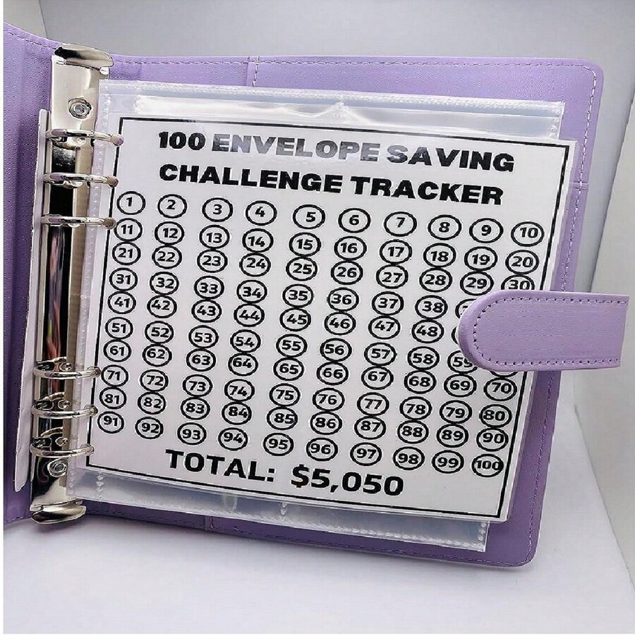 1pc 100envelope Saving Challenge Budget Binder, 52week Saving