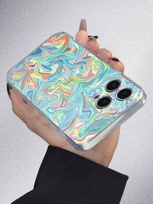 1件彩色流沙2.0樣式透明全覆蓋加厚防塵防水TPU軟殼手機殼，適用於iPhone - 彩色 - 查看 4