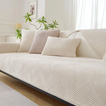 1pc Baby Flannel Cloud Shaped Sofa Cushion Cover, Modern & Simple & Anti-scratch & Available In One Size