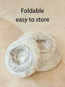 1入組絨毛貓隧道,甜甜圈形貓床/小貓墊房,冬季保暖寵物床,可折疊的貓玩具,適用於貓/小貓/小狗 - 灰色 - 查看 8