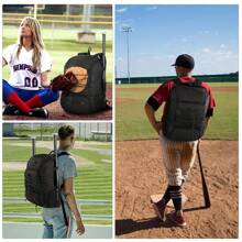 MATEIN Mochila de béisbol con portabates y compartimento para zapatos, para jóvenes, niños y adultos, bolsa de béisbol ligera con gancho de cerca para sujetar bates de T-Ball, guantes de bateo, cascos, gorras, equipo de camiseta-ball, regalo de Navidad, Año Nuevo, cumpleaños