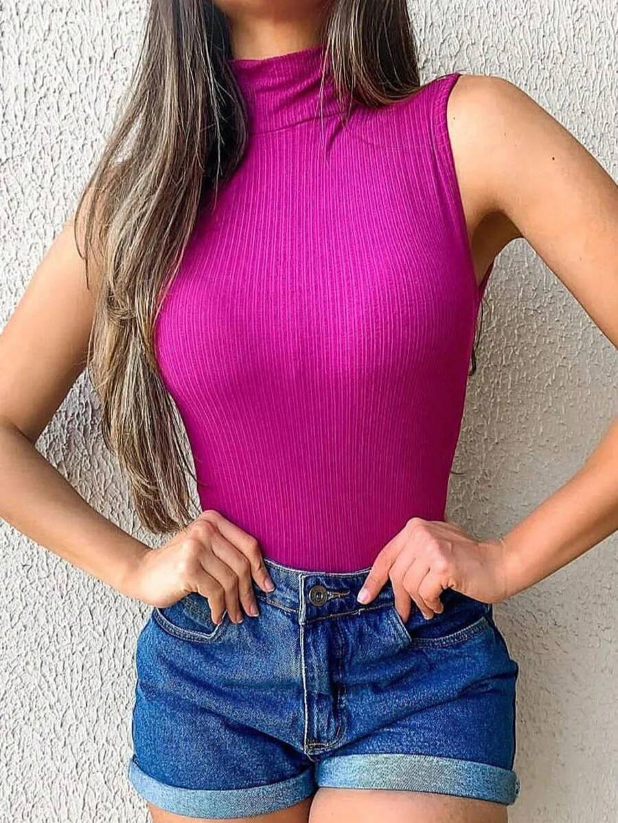 Women Tank Tops & Camis - 乾枯玫瑰色 - 查看 1
