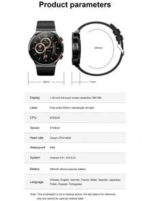 Lordwey E300 智能手錶追踪器血壓血氧血脂心電圖智能手錶 - 藍色 - 查看 9