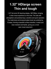 Lordwey E300 智能手錶追踪器血壓血氧血脂心電圖智能手錶 - 藍色 - 查看 3