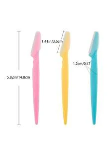 4 Pcs Eyebrow Razor, Multipurpose Exfoliating Dermaplaning Tool for Face, Facial and Eyebrow Shaper with Precision Cover for Women Men, Easy to Use - Two-Tone - View 2