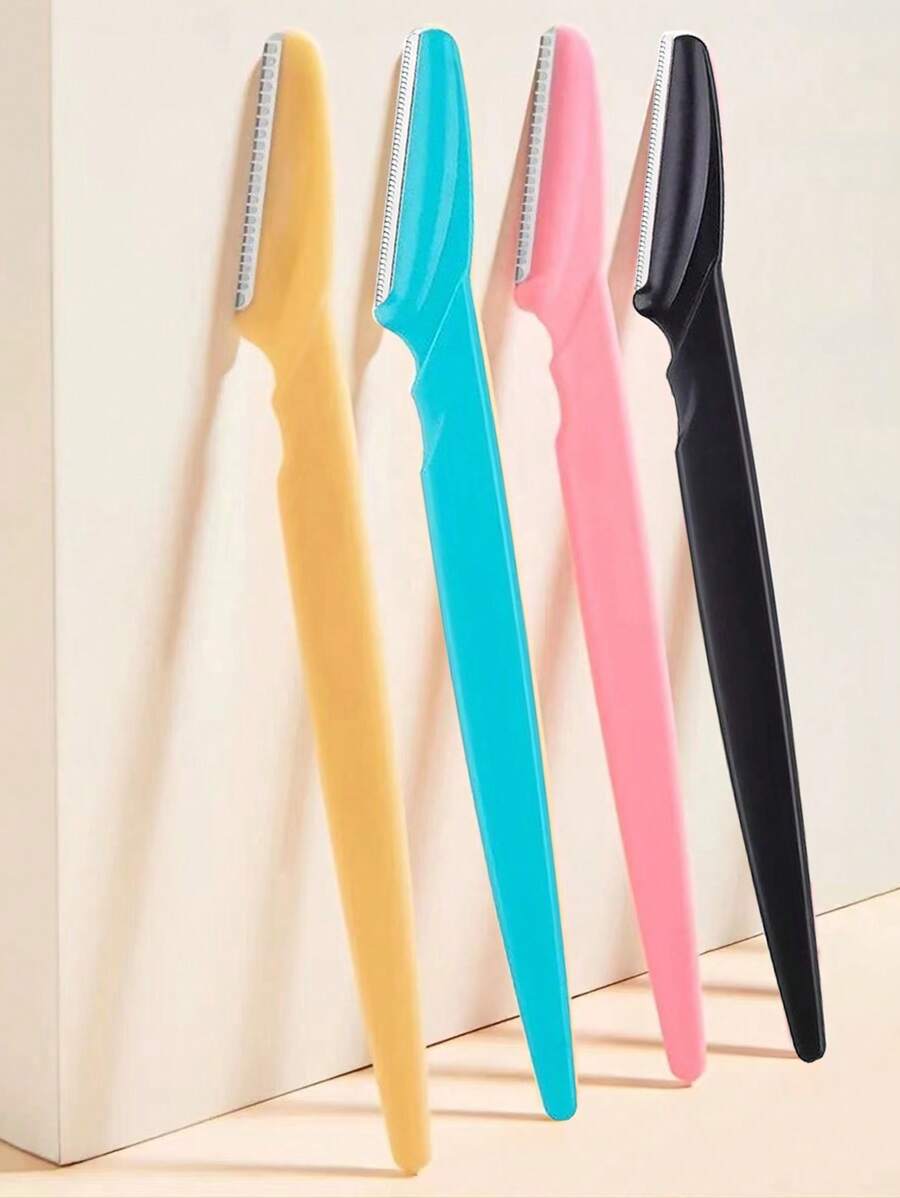 4 Pcs Eyebrow Razor, Multipurpose Exfoliating Dermaplaning Tool for Face, Facial and Eyebrow Shaper with Precision Cover for Women Men, Easy to Use - Two-Tone - View 1