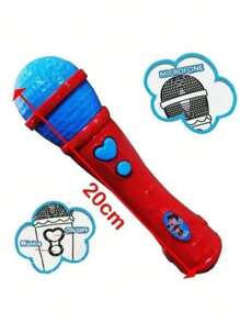 Microfone Infantil Sai a Voz e Musical Brinquedo - Vermelho - Visão 1