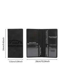 PU駕照持有人防護套卡包，用於汽車駕駛證件商務證件護照輕便攜帶信用卡ID卡白領旅行紀念日生日禮品配件禮品禮物老師商務休閒 - 黑色 - 查看 5