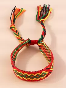 1條復古編織手鍊,適合日常佩戴 - 粉色 - 查看 5