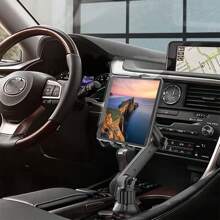 Cellphone Cupholder 360 Adjustable Cup Holder Laptop Stand 270 Tilt Bar Triangular Base Car Phone Holder Pad Holder For Car - Black - View 2