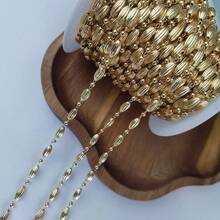 Diy Jewelry Making Material 4*10mm Ccb Spaced Small Copper Ball Handmade Chain - Pattern ccb copper bead handmade chain kc gold one meter - View 7