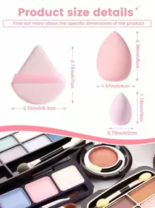 5个化妆海绵和2个粉扑套装，柔软三角形美妆海绵和矿物粉扑，适用于粉底、遮瑕膏、散粉等上妆，价格实惠，可用于房间装饰、梳妆台、旅行、卧室等场合，是化妆的理想之选。关键词：粉扑、美妆蛋、粉扑、化妆海绵、价格实惠、圣诞礼物、化妆品、化妆工具、便宜好物、礼物、女士礼物、圣诞礼物