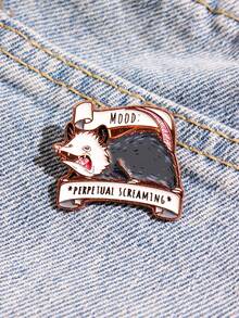 1个卡通造型个性化心情字母金属胸针徽章 - 彩色 - 查看 2