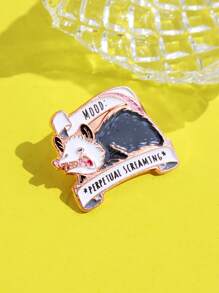 1个卡通造型个性化心情字母金属胸针徽章 - 彩色 - 查看 4