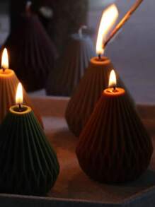 2 Chiếc Khuôn Nến Hình Học Hình Quả Lê Nến Thơm Khuôn Silicon DIY Họa Tiết Origami Chai Trang Trí Nhà Cửa Làm Nến Sọc Hình Nón Hương Thơm Khuôn Thạch Cao - Nhiều màu - Xem 8