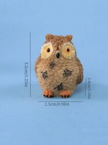 4入組苔蘚迷你景觀創意裝飾,長羽毛裝飾貓頭鷹露出腳部 - 彩色 - 查看 2