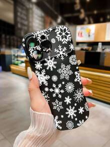 1入聖誕雪花黑色大窗口手機殼,適用於蘋果型號 - 黑與白 - 查看 3