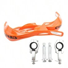 PowerMotor Universal Full Coverage Motorcycle Handguards, Sturdy And Durable, Orange - Orange - View 1