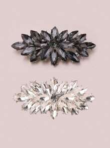1pc White K-Plated Multi-Layer Agate Brooch, Long Style Quality Lapel Flower Pin, Women Autumn/Winter Accessory, Assorted Design