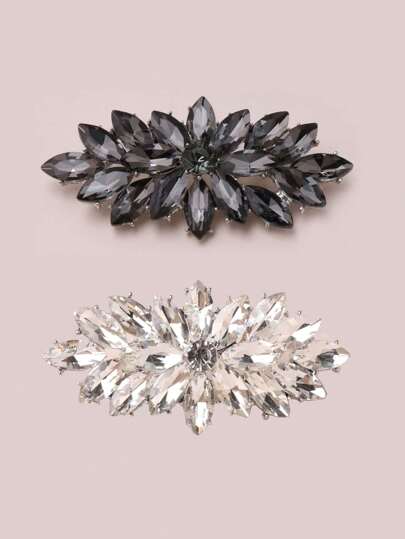 1 pezzo Spilla di cristallo di vetro bianco placcato in bianco a più strati, stile lungo di alta qualità per risvolto, accessorio spilla da donna per autunno/inverno, stili multipli
