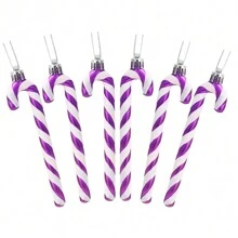 6/12pcs Pack Of 6-13cm Glitter Candy Cane Christmas Tree Decorations/Ornaments (Gold & White) - Gold - View 15