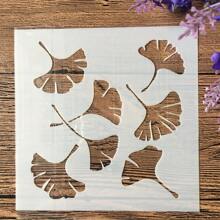 8pcs/Set White Plastic 5 Inch Stencils With Leaf, Flower And Wood Grain Patterns,Back To School,School Supplies