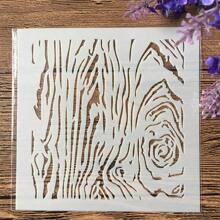 8pcs/Set White Plastic 5 Inch Stencils With Leaf, Flower And Wood Grain Patterns,Back To School,School Supplies