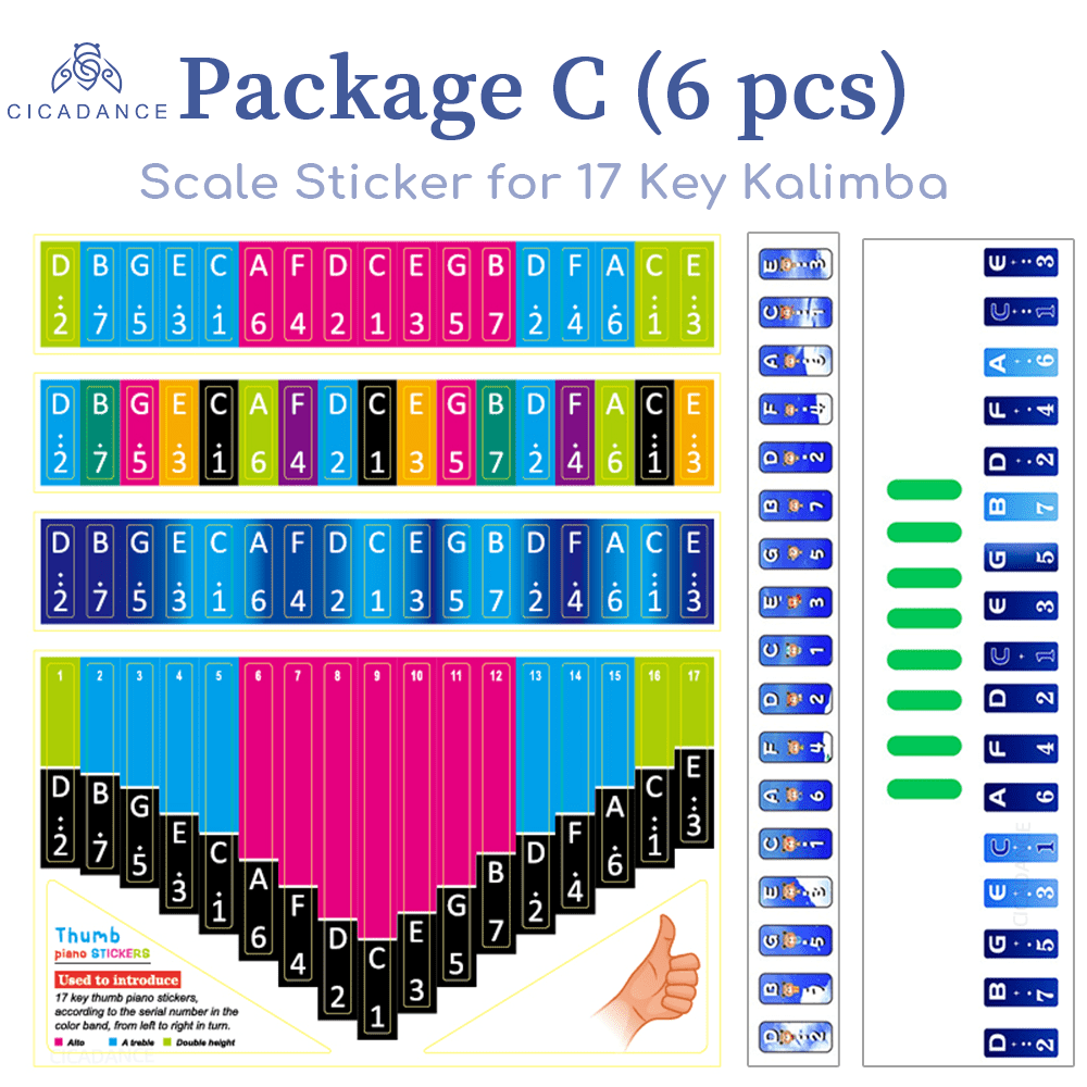 kalimba Set pegatina con kalimba Accesorios , notas musicales