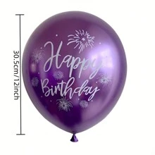 10 piezas de globos de látex metálicos cromados de 12 pulgadas con impresión de Feliz Cumpleaños, Navidad