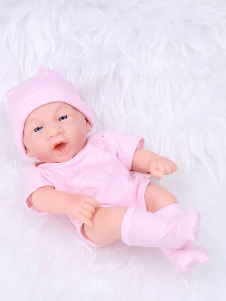 1 件 19 厘米嬰兒娃娃,全身乙烯基逼真重生娃娃,可愛迷你重生娃娃女孩,重生娃娃玩具,兒童玩具禮物,聖誕禮物 - 淺粉色 - 查看 1