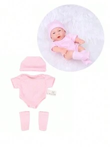 1 件 19 厘米嬰兒娃娃,全身乙烯基逼真重生娃娃,可愛迷你重生娃娃女孩,重生娃娃玩具,兒童玩具禮物,聖誕禮物 - 淺粉色 - 查看 3