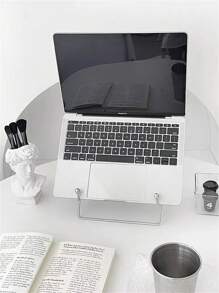 1入組金屬桌面手機支架，適用於駝背人士，創意辦公iPad平板閱讀架 - 銀色 - 查看 3