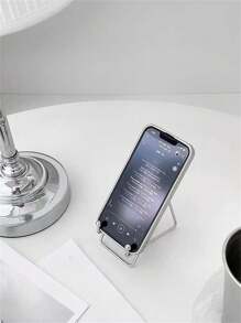 1入組金屬桌面手機支架，適用於駝背人士，創意辦公iPad平板閱讀架 - 銀色 - 查看 5