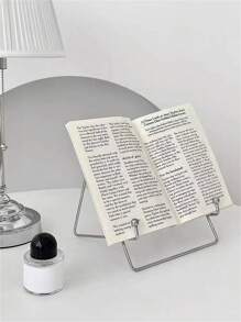 1入組金屬桌面手機支架，適用於駝背人士，創意辦公iPad平板閱讀架 - 銀色 - 查看 1