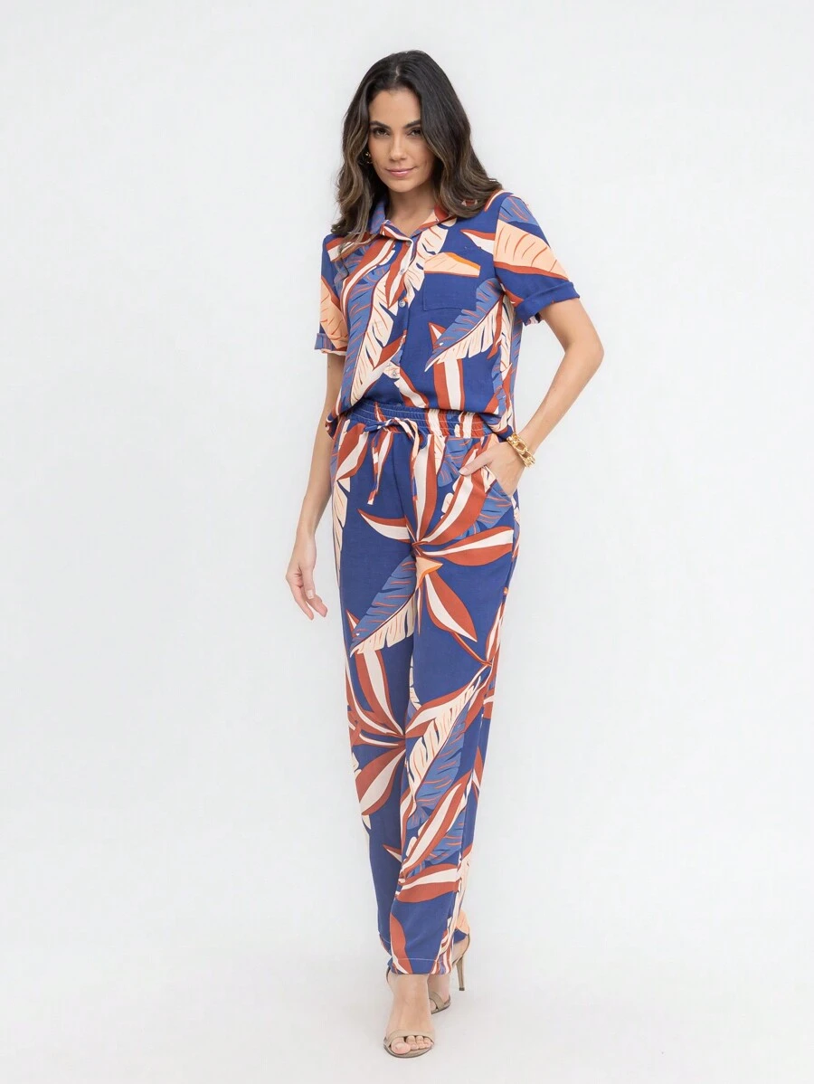 Women Two-piece Outfits - 寶藍色 - 查看 1