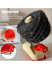 手動毛線織物纖維卷線器,手持式卷線機,線球便攜式,適用於diy縫製製作配件 - 卡其色 - 查看 4